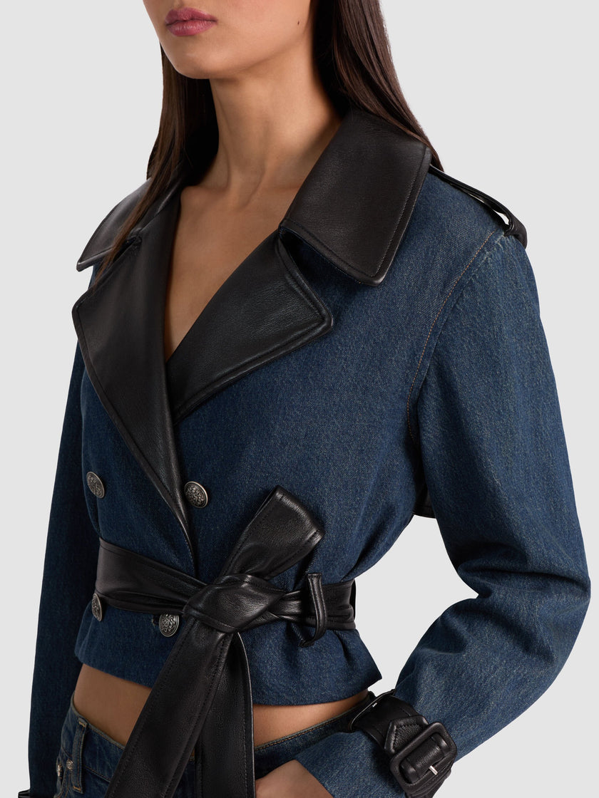 KEITH CROPPED DENIM TRENCH