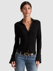 FREYA BUTTON DOWN TOP IN BLACK