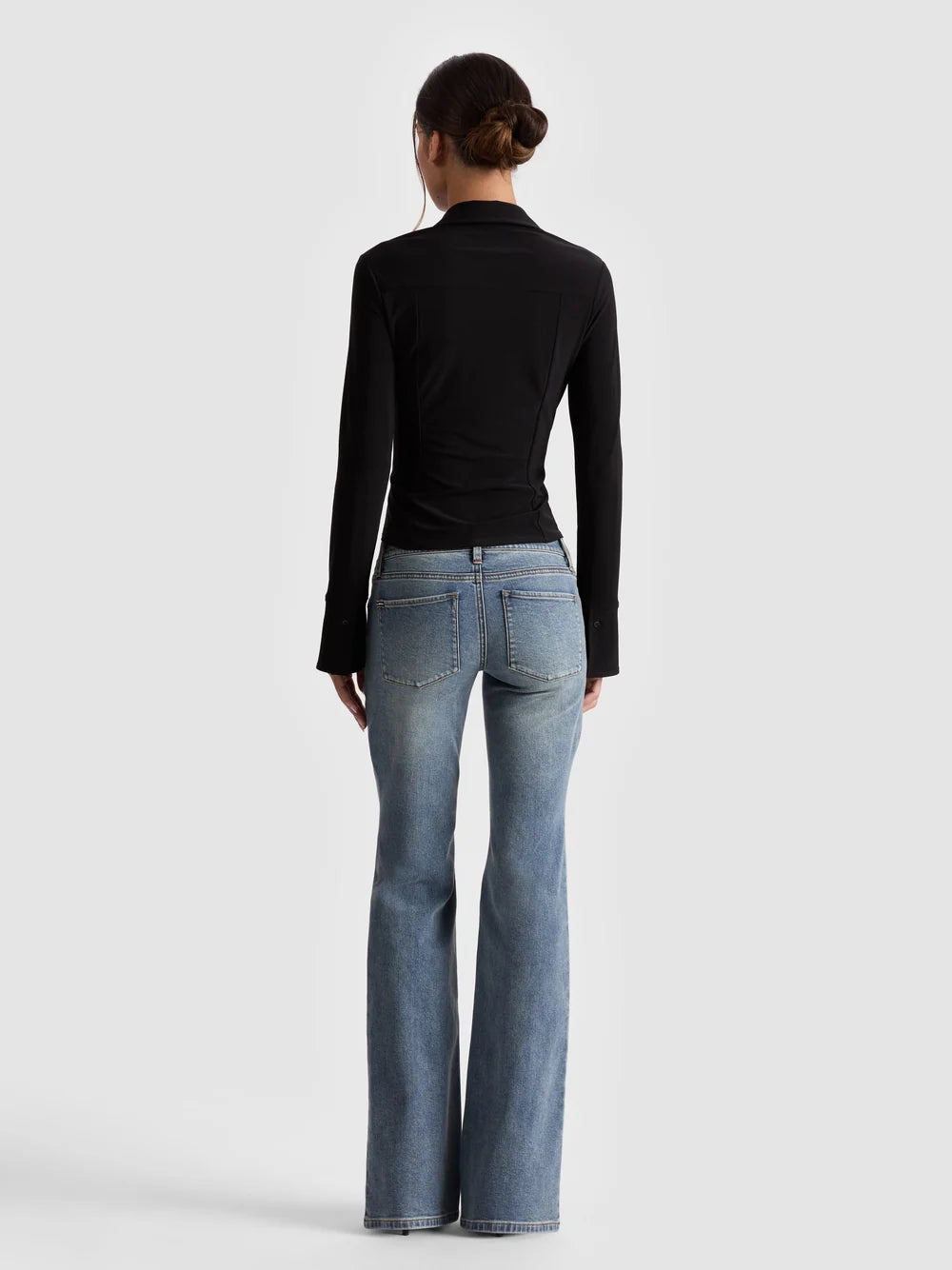 FREYA BUTTON DOWN TOP IN BLACK