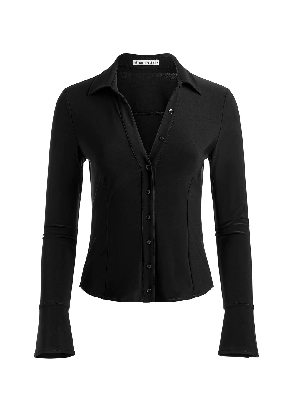 FREYA BUTTON DOWN TOP IN BLACK