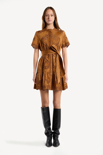 SOL DRESS IN SADDLE EMBROIDERY