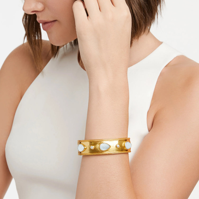 CANNES STONE STATEMENT HINGE BANGLE