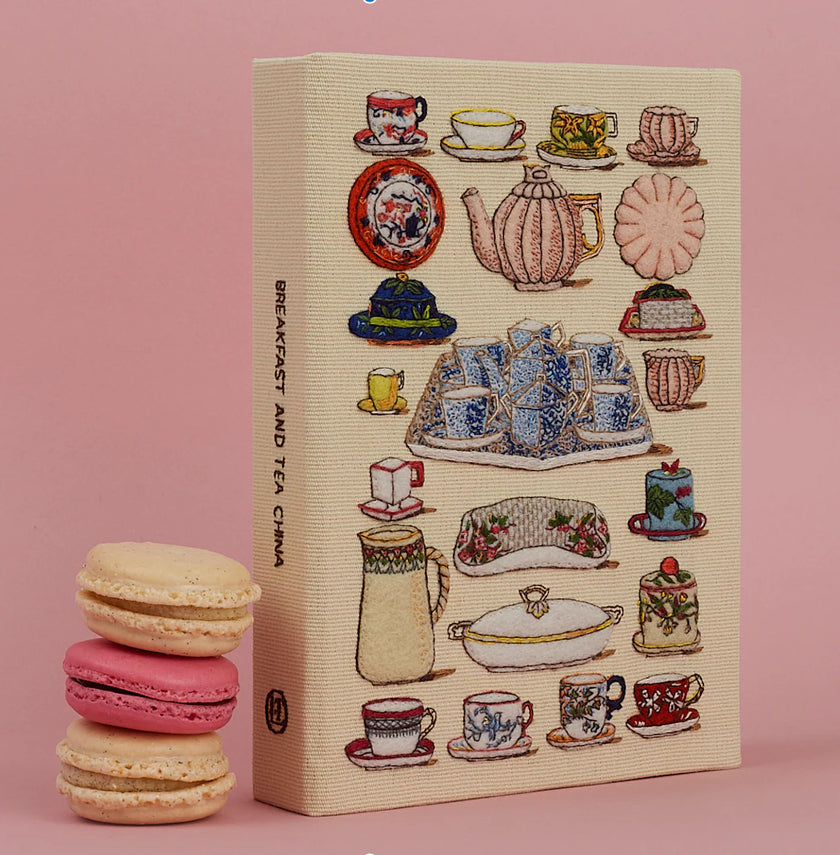 BREAKFAST AND TEA CHINA BOOK CLUTCH STRAPPED
