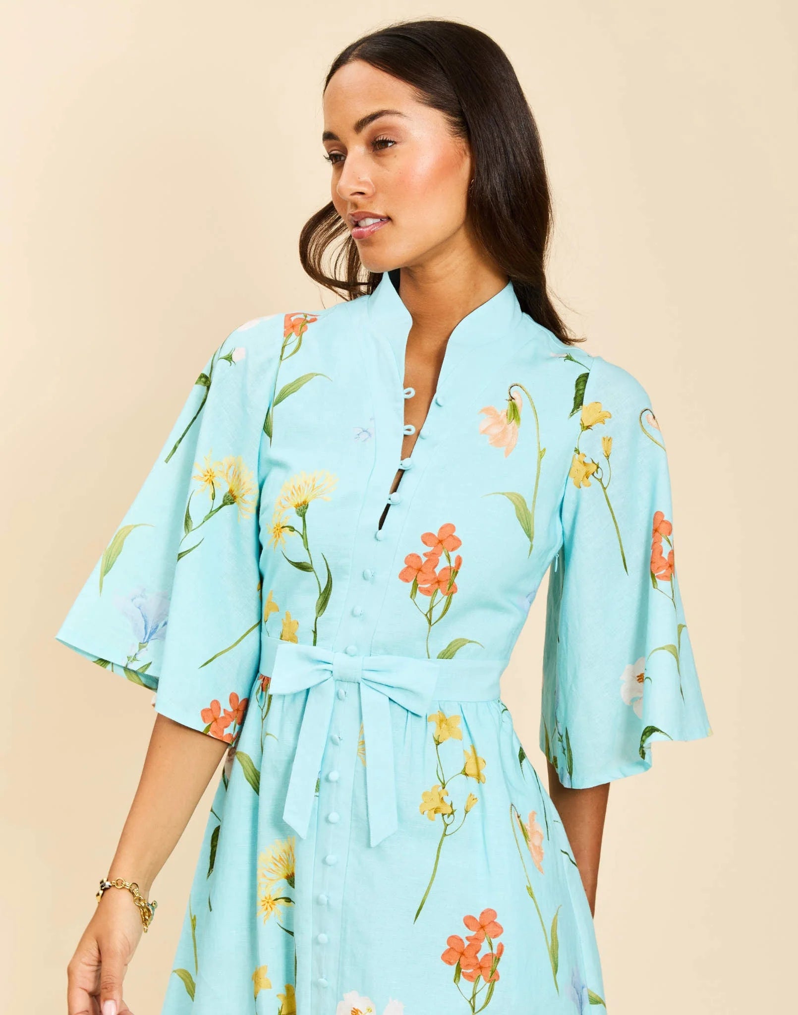 CARMEN MIDI DRESS IN GARDEN WALTZ