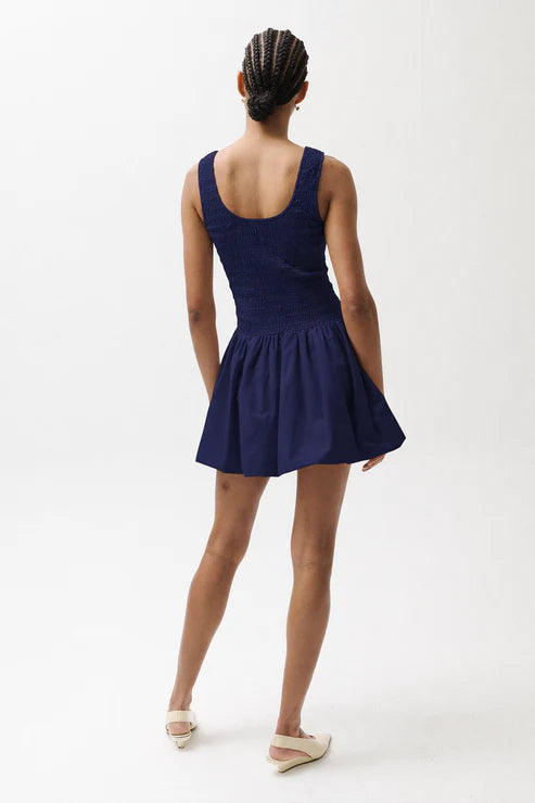 ILONA BUBBLE HEM DRESS IN PEACOAT