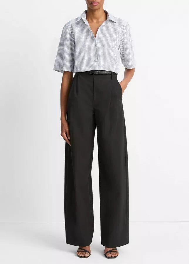 CHECKED COTTON CROPPED SHIRT