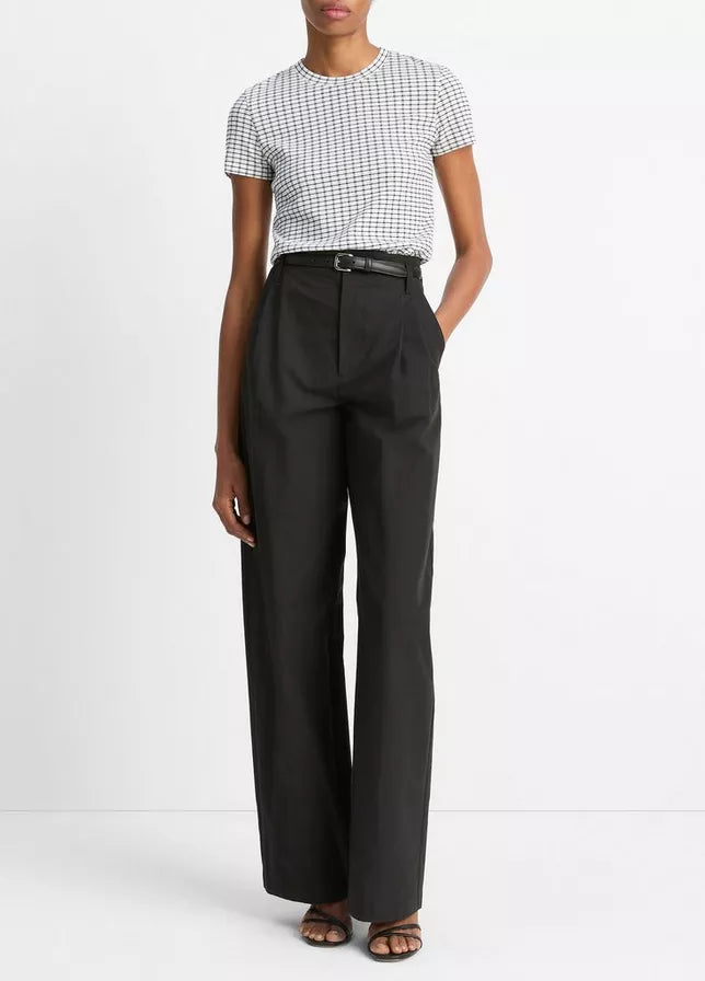 CHECKED SMOCKED TSHIRT