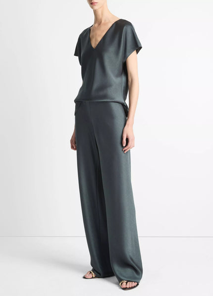 COLETTE HIGH WAIST FLUID SATIN BIAS PANT