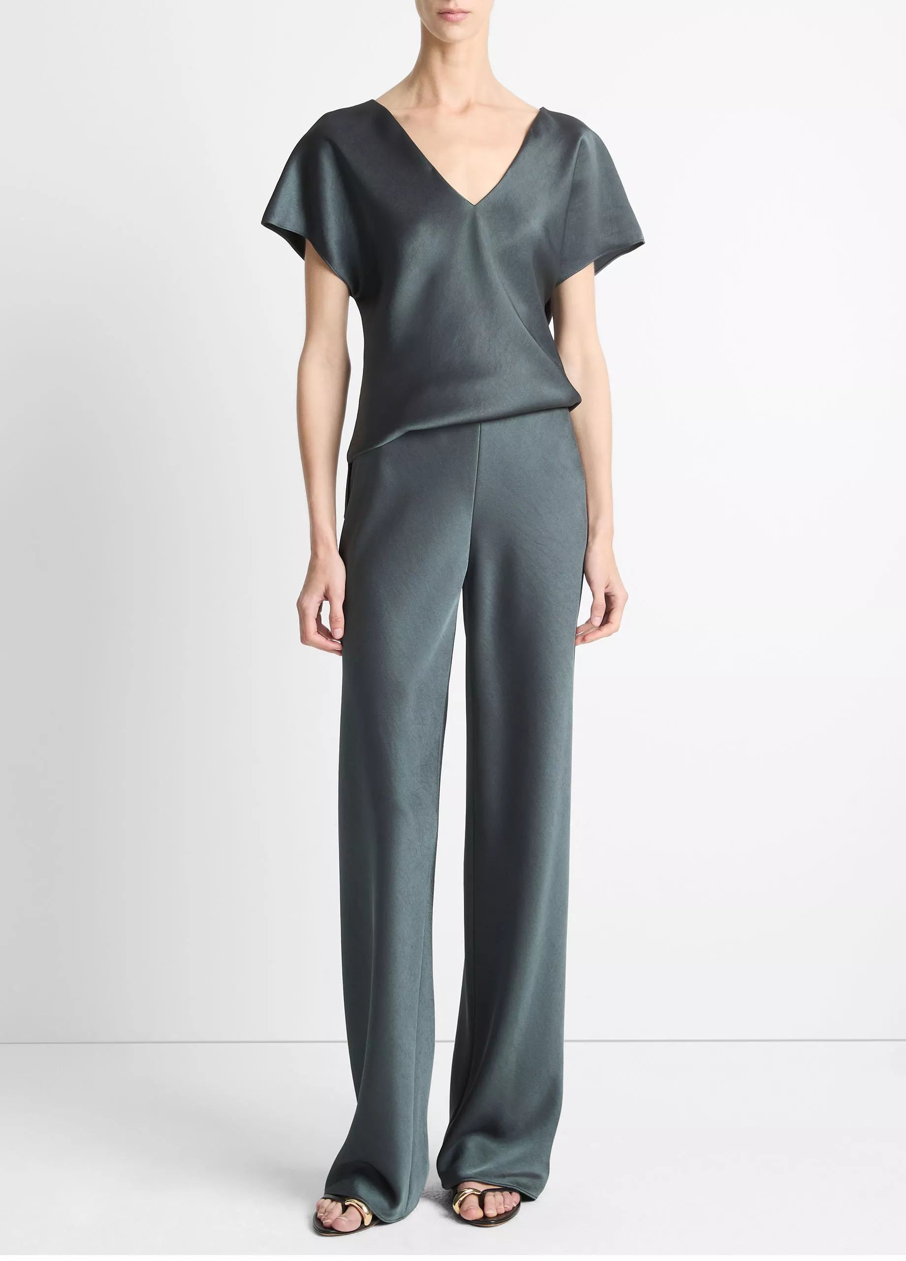 COLETTE HIGH WAIST FLUID SATIN BIAS PANT