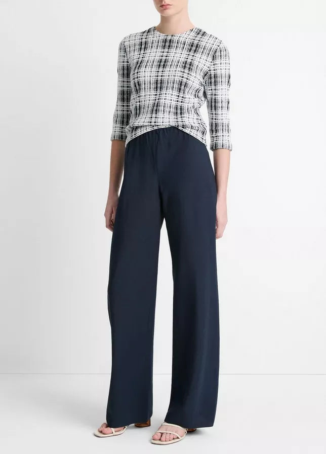 COTTON BLEND HIGH WAIST BIAS PANT