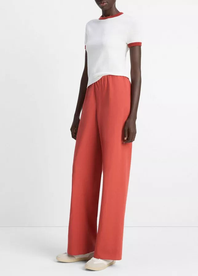 COTTON BLEND HIGH WAIST BIAS PANT