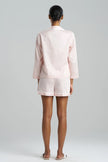 COTTON SATEEN EMBROIDERED ESSENTIALS NOTCH SHORTS PJ