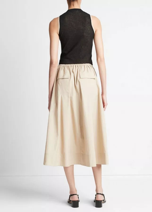 GATHERED UTILITY ZIPPER POCKET SKIRT