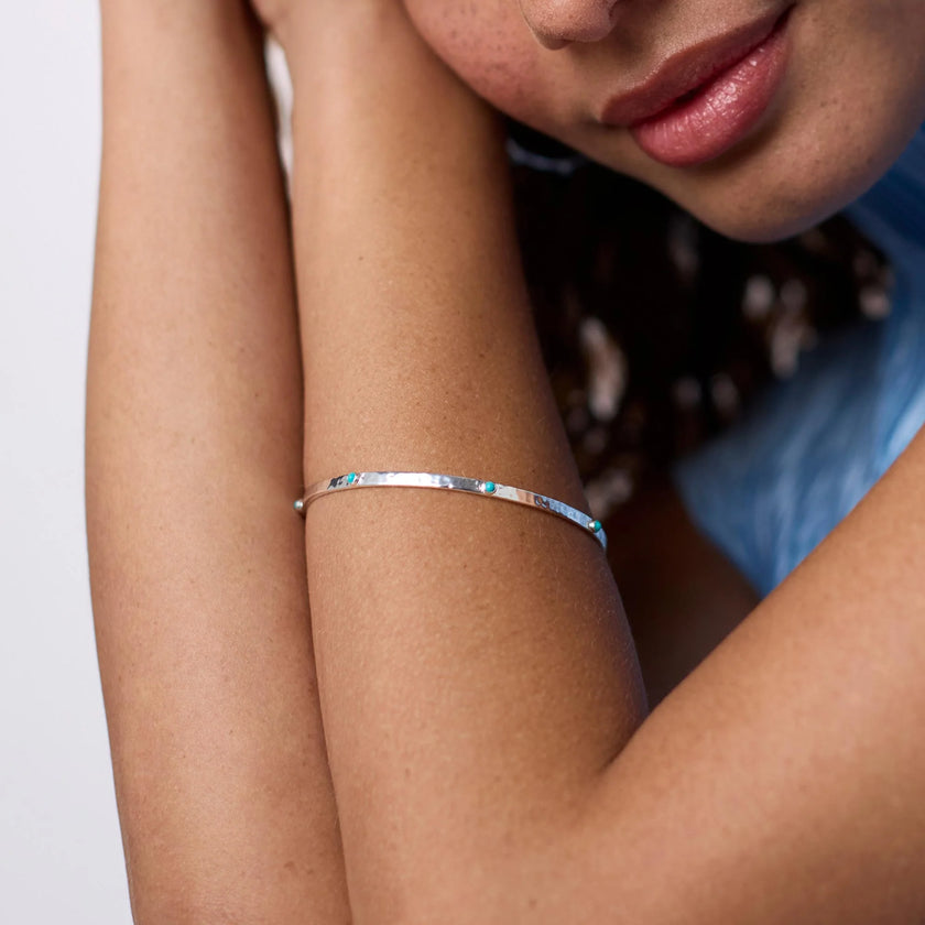 SMALL CRESCENT STONE BANGLE