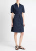 CUFFED SLEEVE BELTED SHIRT DRESS