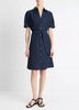 CUFFED SLEEVE BELTED SHIRT DRESS