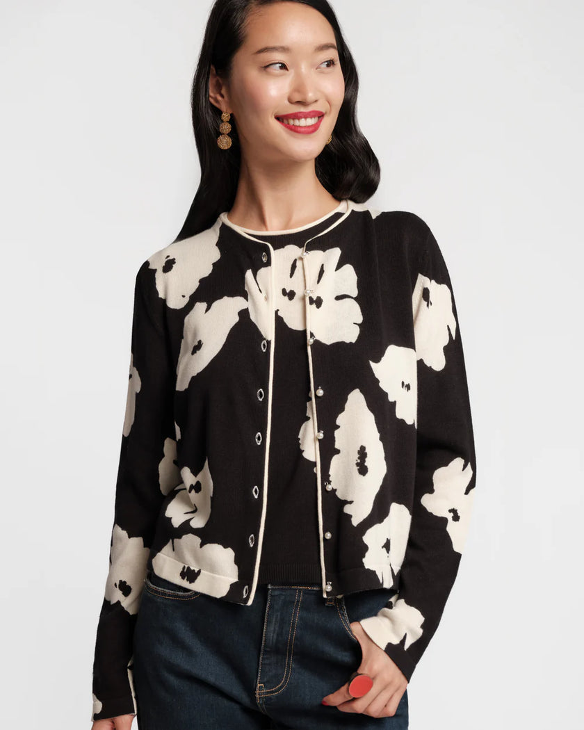 DARLING CARDIGAN FLOATING FLORAL
