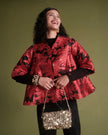 SWING JACKET METALLIC FLORAL JACQUARD