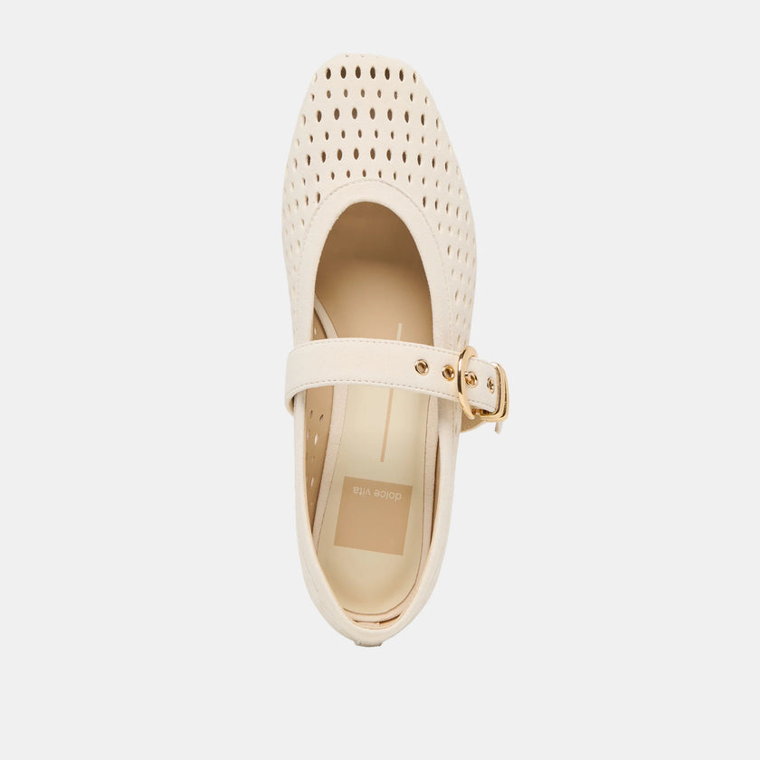 MIKEL BALLET FLATS PERFORATED SUEDE