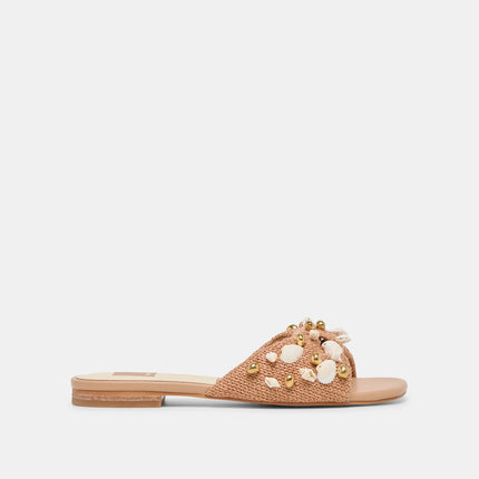 LIZZA SANDALS BEADED RAFFIA