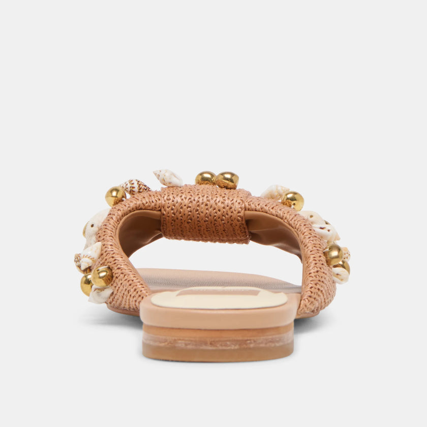 LIZZA SANDALS BEADED RAFFIA