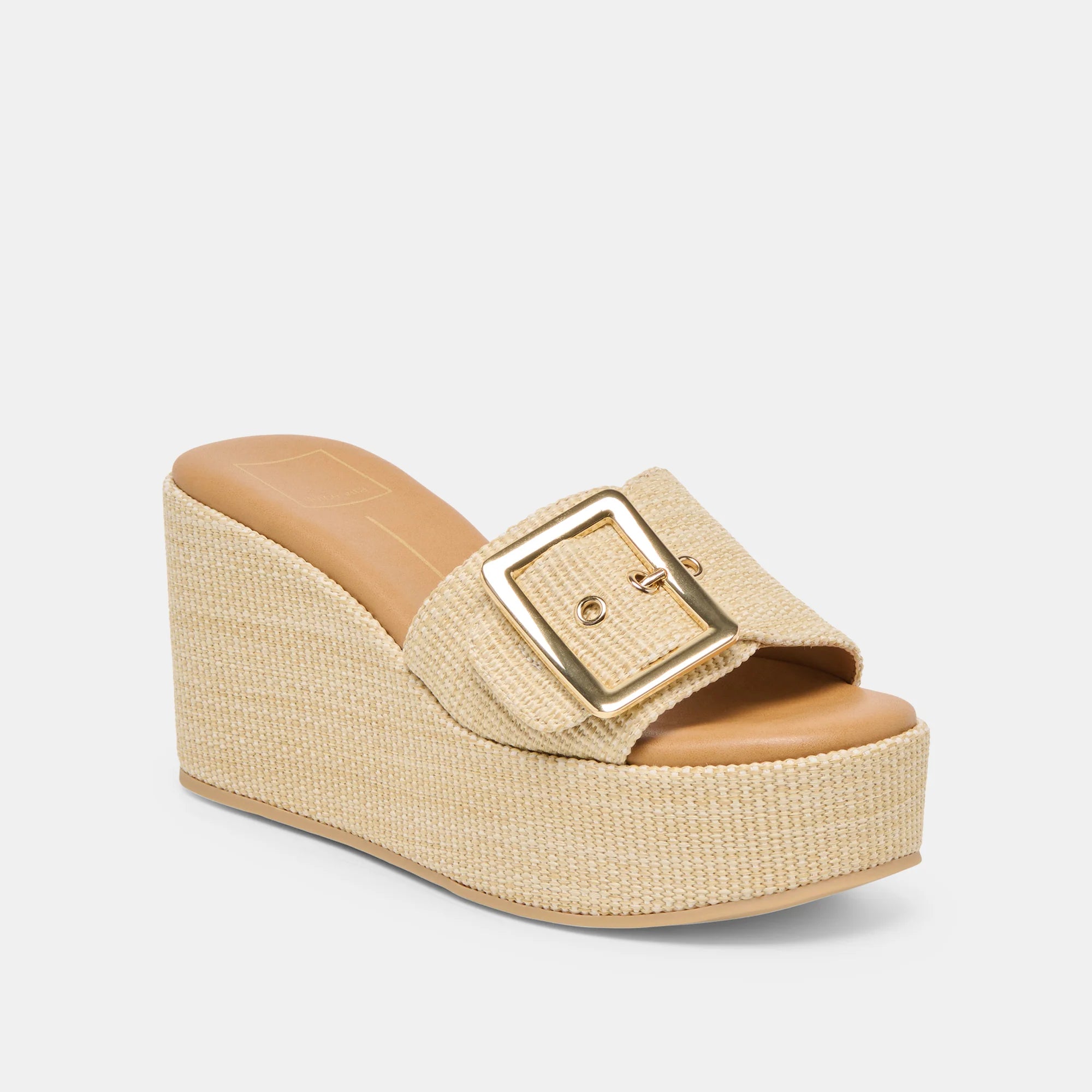 JILIAN WEDGES MOCHA RAFFIA