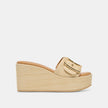 JILIAN WEDGES MOCHA RAFFIA