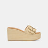 JILIAN WEDGES MOCHA RAFFIA