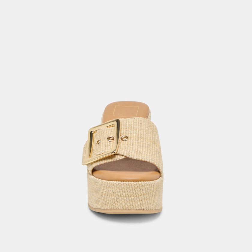 JILIAN WEDGES MOCHA RAFFIA