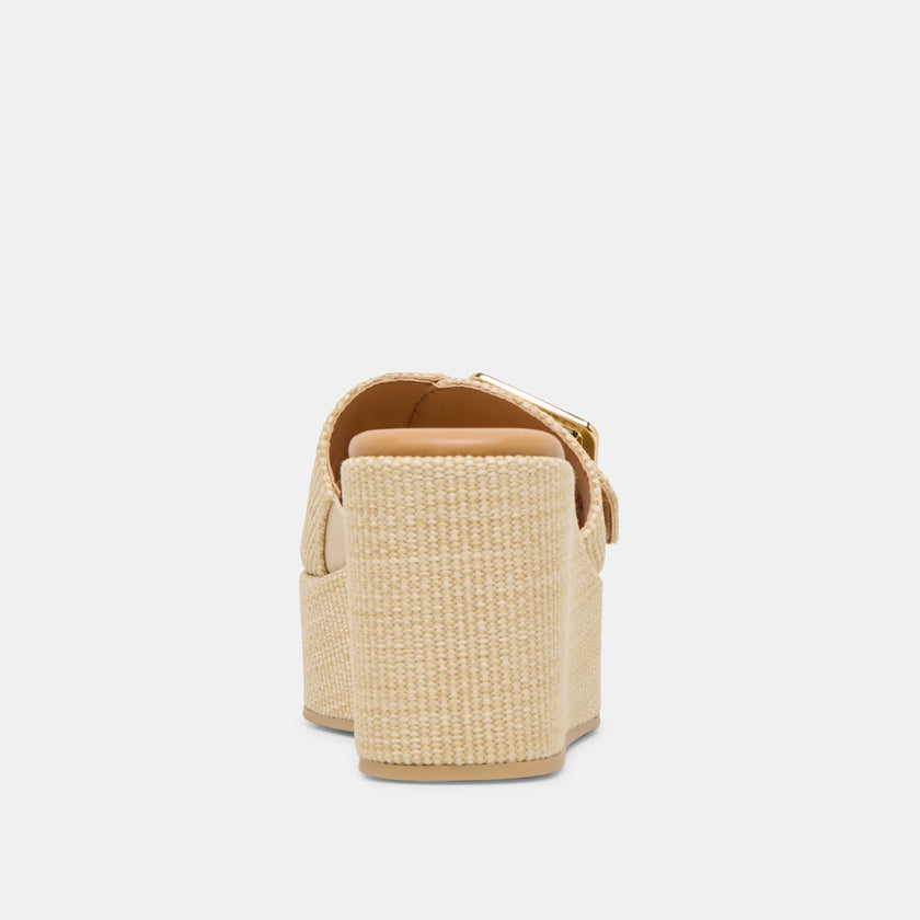 JILIAN WEDGES MOCHA RAFFIA