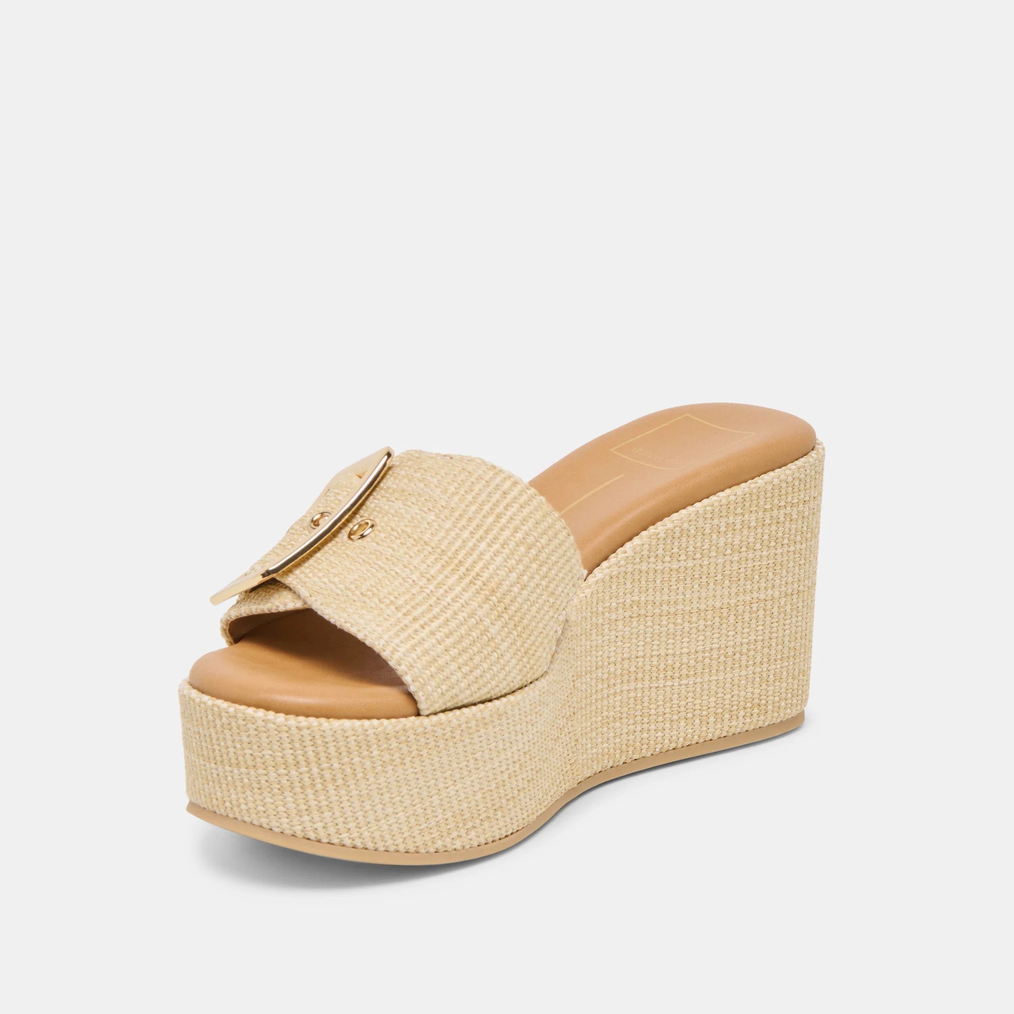 JILIAN WEDGES MOCHA RAFFIA