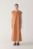 ALMA DRESS IN BRICK POPLIN