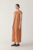 ALMA DRESS IN BRICK POPLIN