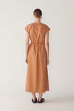 ALMA DRESS IN BRICK POPLIN