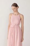 CHELSEA DRESS IN ROSE TEXTURED STRIPE