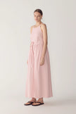 CHELSEA DRESS IN ROSE TEXTURED STRIPE