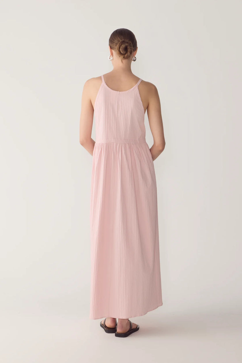 CHELSEA DRESS IN ROSE TEXTURED STRIPE