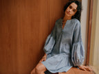 GISELLE DRESS IN SULPHUR SUMMER COTTON