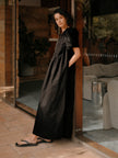 RAVEN DRESS IN BLACK POPLIN