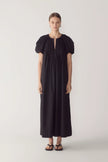 RAVEN DRESS IN BLACK POPLIN