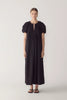 RAVEN DRESS IN BLACK POPLIN