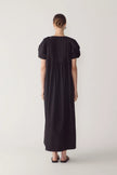 RAVEN DRESS IN BLACK POPLIN