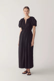 RAVEN DRESS IN BLACK POPLIN