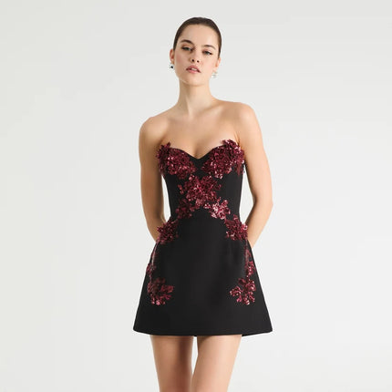 SIMONE STRAPLESS SWEETHEART MINI DRESS