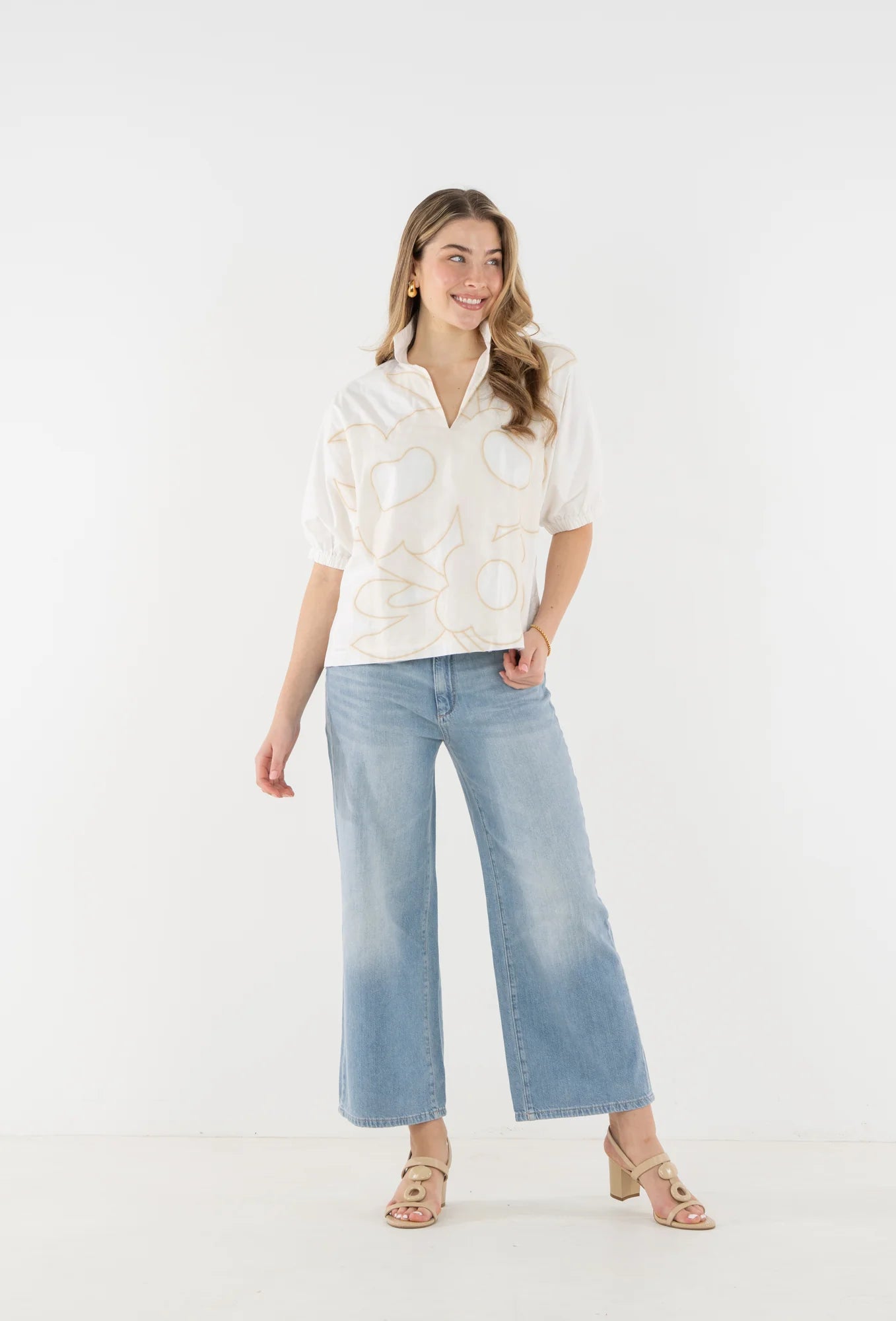 POPPY TOP IN BEIGE BLOOM