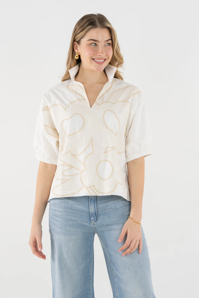POPPY TOP IN BEIGE BLOOM