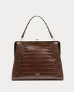 JACKIE FRAME BAG CROC EMBOSSED LEATHER