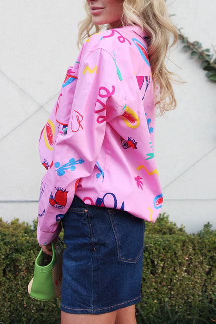 ARTIST POPLIN BUTTON UP TOP