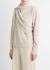 DRAPED SHAWL WOOL CASHMERE SWEATER