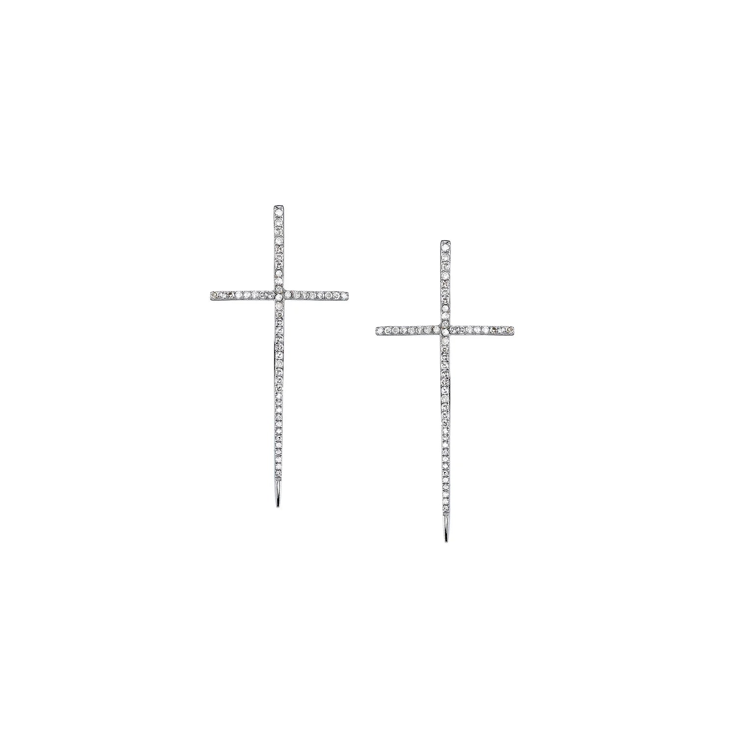 SPIKE CROSS PAVE DIAMOND EARRINGS